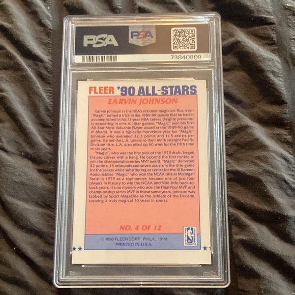 1990 Fleer All Stars Magic Johnson, Great Condition - Picture 4 of 4